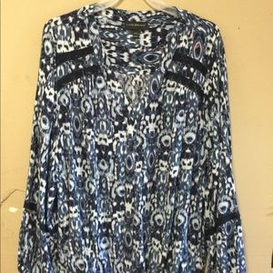 Lane Bryant V-Neck Rayon Blue